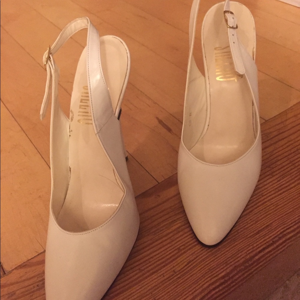 Never worn white Stiletto sling back high heel